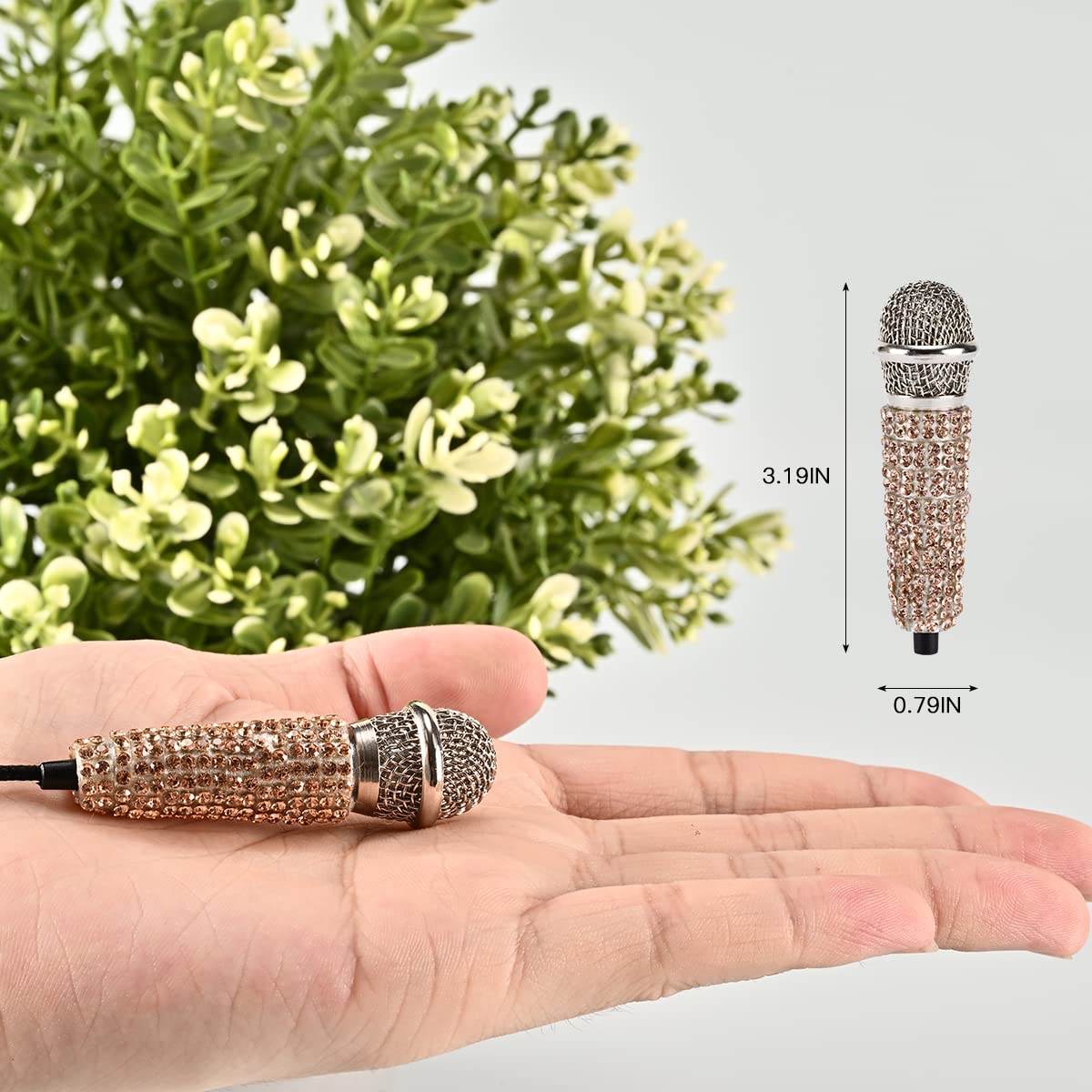 Mini Microphone,Portable Vocal Tiny Microphone, Asmr Microphone,Phone Microphone, Mini Karaoke Microphone for Voice Recording Ch